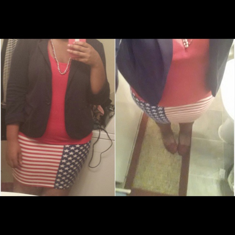 Charlotte Russe American Flag Bodycon Skirt